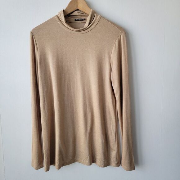 J.mclaughlin womens pullover top sz M Nora metallic turtleneck gold long sleeve - Picture 1 of 6